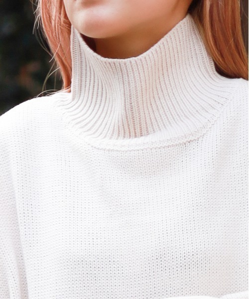 Bling Leads（ブリングリーズ）の「【RES】【Bling Leads】5ゲージ　オーバーサイズハイネックニット（ニット/セーター・メンズ・ブラック/ブラウン/ベージュ・MEDIUM/LARGE/SMALL）」の4枚目の写真