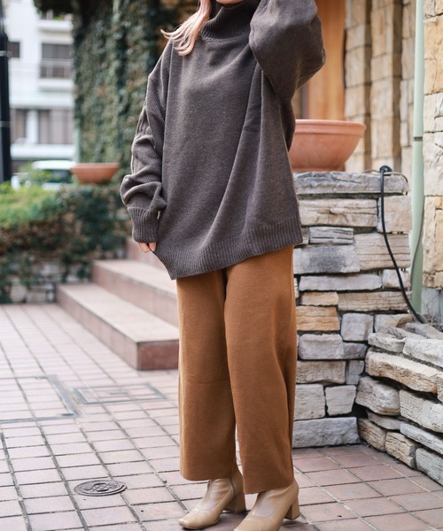 Bling Leads（ブリングリーズ）の「【RES】【Bling Leads】5ゲージ　オーバーサイズハイネックニット（ニット/セーター・メンズ・ブラック/ブラウン/ベージュ・MEDIUM/LARGE/SMALL）」の9枚目の写真