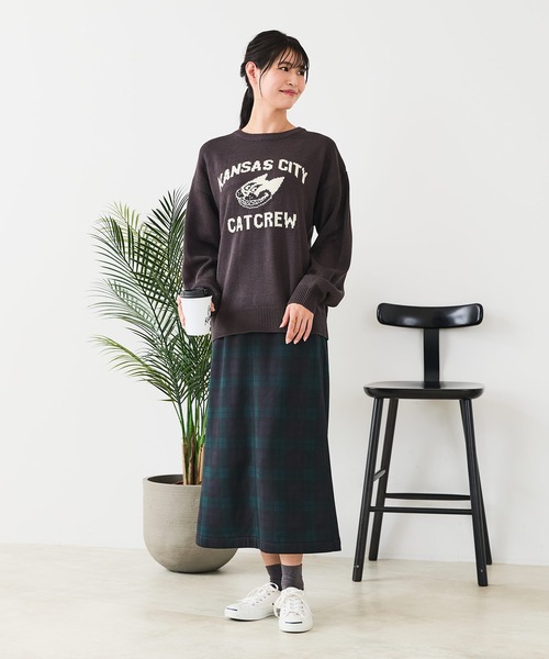 fort point(フォーポイント)の「【C-FORT POINT/フォートポイント】レトロキャラ ジャガードニット(ニット/セーター・レディース・アイボリー/チャコールグレー/ブラウン・FREE)」の20枚目の写真