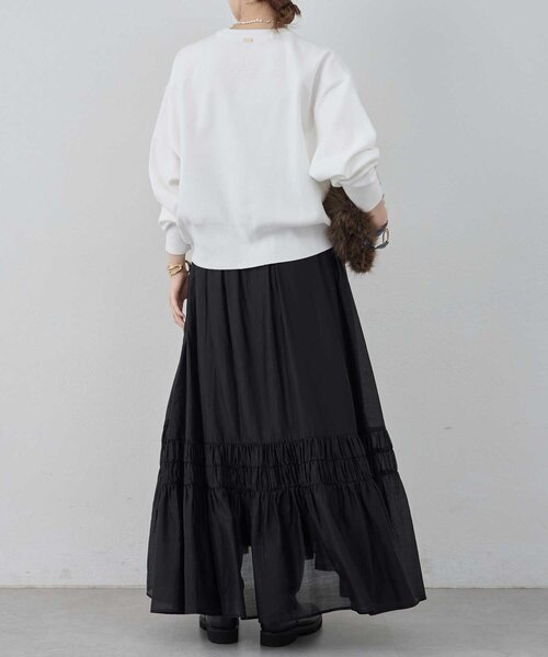 GALLARDAGALANTE（ガリャルダガランテ）の「ギャザーフレアスカート（スカート・レディース・ブラック/グレイッシュベージュ・FREE）」の12枚目の写真