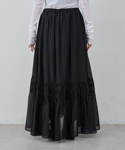 GALLARDAGALANTE（ガリャルダガランテ）の「ギャザーフレアスカート（スカート・レディース・ブラック/グレイッシュベージュ・FREE）」の19枚目の写真