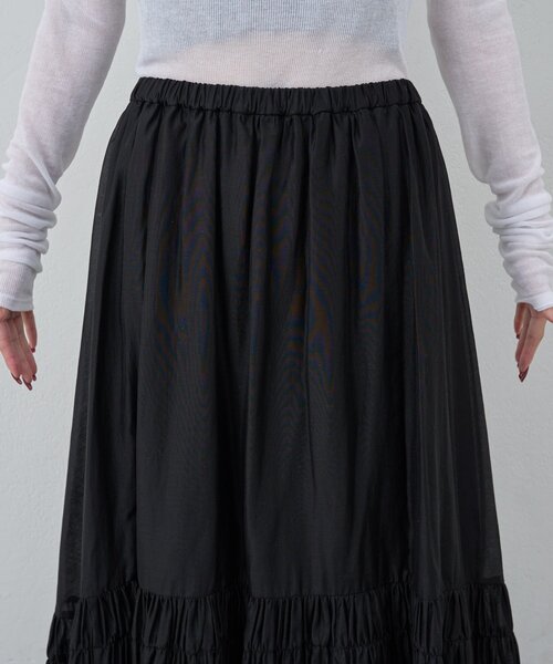 GALLARDAGALANTE（ガリャルダガランテ）の「ギャザーフレアスカート（スカート・レディース・ブラック/グレイッシュベージュ・FREE）」の20枚目の写真