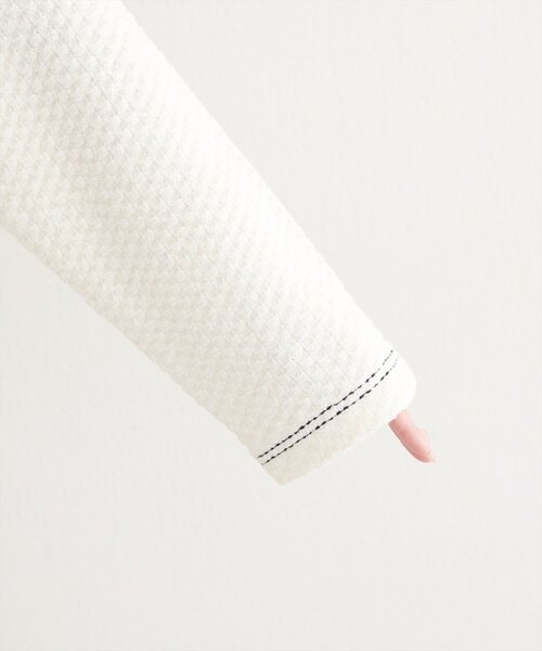 natural couture（ナチュラルクチュール）の「配色ステッチ入りニットジャケット（ニット/セーター・レディース・ネイビー/オフホワイト/ブラック・FREE）」の12枚目の写真