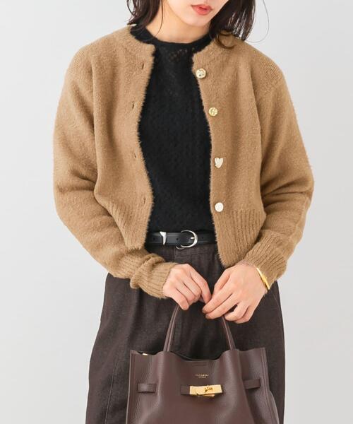F by ROSSO（エフバイロッソ）の「F by ROSSO　アソート釦ヘアリーカーディガン（カーディガン/ボレロ・レディース・オフホワイト/ネイビー/キャメル・FREE）」の12枚目の写真