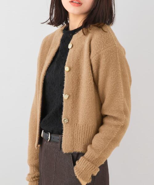 F by ROSSO（エフバイロッソ）の「F by ROSSO　アソート釦ヘアリーカーディガン（カーディガン/ボレロ・レディース・オフホワイト/ネイビー/キャメル・FREE）」の13枚目の写真