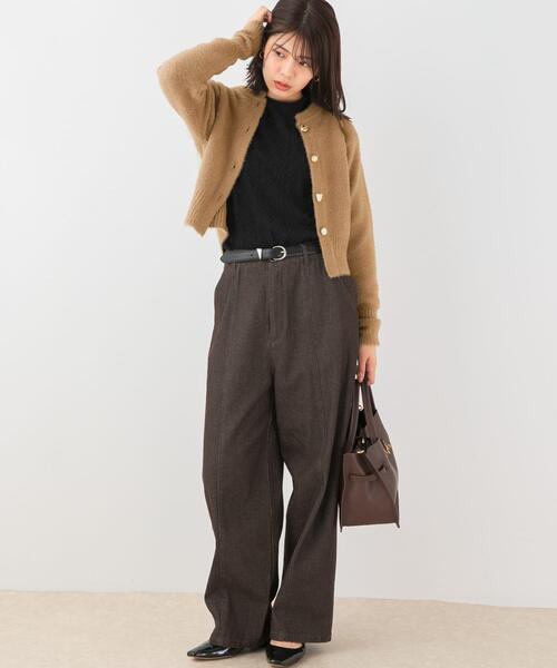 F by ROSSO（エフバイロッソ）の「F by ROSSO　アソート釦ヘアリーカーディガン（カーディガン/ボレロ・レディース・オフホワイト/ネイビー/キャメル・FREE）」の17枚目の写真