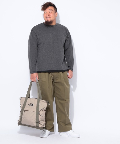 B&T CLUB(ビーティークラブ)の「B&T CLUB (ビーアンドティークラブ) 快ラクWEAR 鹿の子 Wフェイス 裏使い クルーネック 長袖Tシャツ(Tシャツ/カットソー・メンズ・グレー/オレンジ・X1(3L~4L)/X2(4L~5L)/X3(6L~7L))」の4枚目の写真