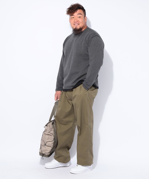 B&T CLUB(ビーティークラブ)の「B&T CLUB (ビーアンドティークラブ) 快ラクWEAR 鹿の子 Wフェイス 裏使い クルーネック 長袖Tシャツ(Tシャツ/カットソー・メンズ・グレー/オレンジ・X1(3L~4L)/X2(4L~5L)/X3(6L~7L))」の7枚目の写真