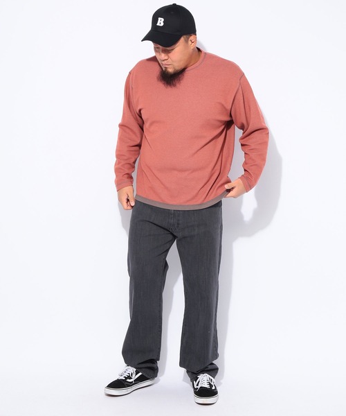 B&T CLUB(ビーティークラブ)の「B&T CLUB (ビーアンドティークラブ) 快ラクWEAR 鹿の子 Wフェイス 裏使い クルーネック 長袖Tシャツ(Tシャツ/カットソー・メンズ・グレー/オレンジ・X1(3L~4L)/X2(4L~5L)/X3(6L~7L))」の8枚目の写真