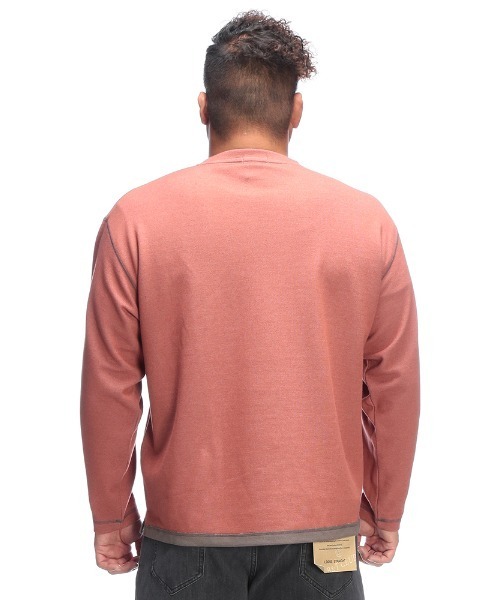 B&T CLUB(ビーティークラブ)の「B&T CLUB (ビーアンドティークラブ) 快ラクWEAR 鹿の子 Wフェイス 裏使い クルーネック 長袖Tシャツ(Tシャツ/カットソー・メンズ・グレー/オレンジ・X1(3L~4L)/X2(4L~5L)/X3(6L~7L))」の13枚目の写真