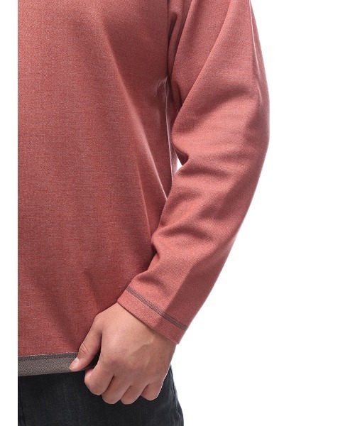 B&T CLUB(ビーティークラブ)の「B&T CLUB (ビーアンドティークラブ) 快ラクWEAR 鹿の子 Wフェイス 裏使い クルーネック 長袖Tシャツ(Tシャツ/カットソー・メンズ・グレー/オレンジ・X1(3L~4L)/X2(4L~5L)/X3(6L~7L))」の15枚目の写真