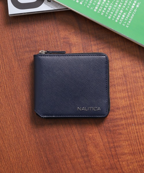 NAUTICA（ノーティカ）の「NAUTICA ノーティカ サフィアノ 2つ折りラウンド財布（財布・メンズ・ホワイト/ブラック/ネイビー・ONE SIZE）」の3枚目の写真