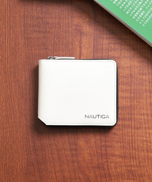NAUTICA（ノーティカ）の「NAUTICA ノーティカ サフィアノ 2つ折りラウンド財布（財布・メンズ・ホワイト/ブラック/ネイビー・ONE SIZE）」の2枚目の写真