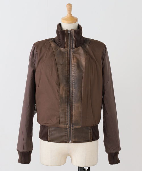 Guess(ゲス)の「GUESS/ゲス GO PU LEATHER AVIATOR BOMBER(ブルゾン・レディース・ブラウン・SMALL)」の14枚目の写真