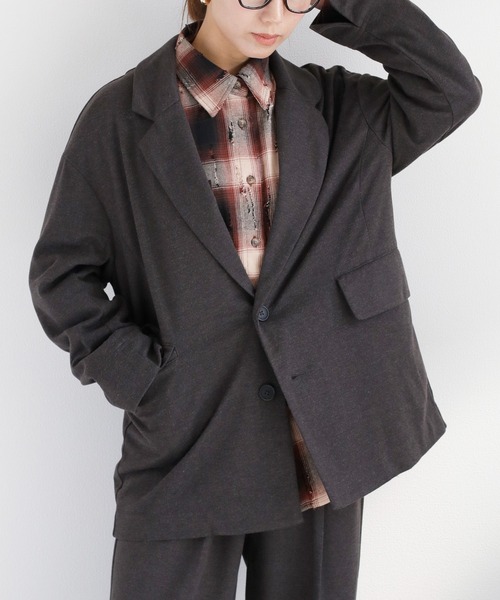 cepo（セポ）の「〈セットアップ対応〉ツイルジャージーテーラードジャケット（テーラードジャケット・レディース・ブラック/ブラウン・M）」の3枚目の写真