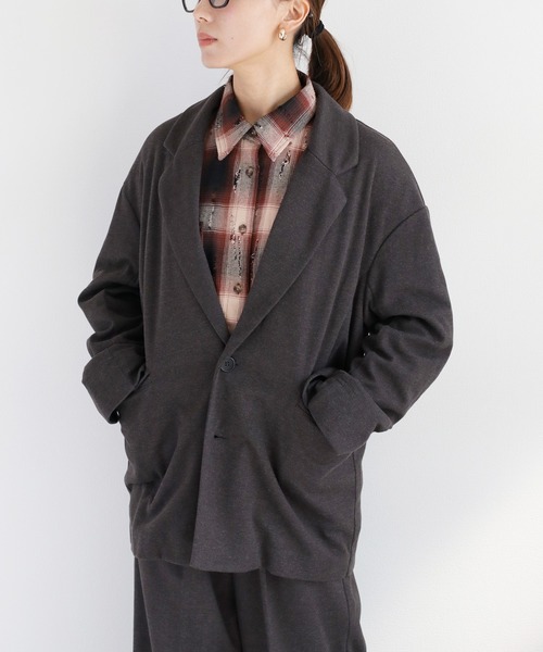 cepo（セポ）の「〈セットアップ対応〉ツイルジャージーテーラードジャケット（テーラードジャケット・レディース・ブラック/ブラウン・M）」の4枚目の写真