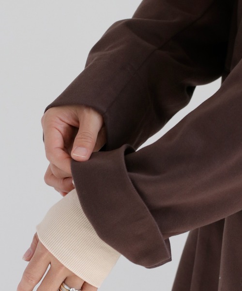 cepo（セポ）の「〈セットアップ対応〉ツイルジャージーテーラードジャケット（テーラードジャケット・レディース・ブラック/ブラウン・M）」の9枚目の写真