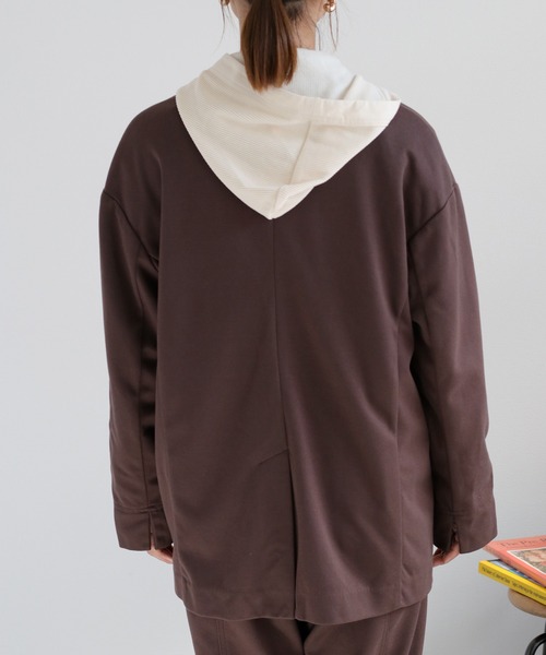 cepo（セポ）の「〈セットアップ対応〉ツイルジャージーテーラードジャケット（テーラードジャケット・レディース・ブラック/ブラウン・M）」の8枚目の写真