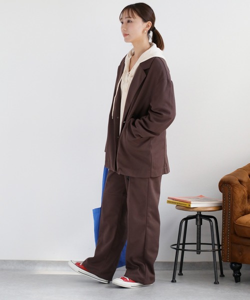 cepo（セポ）の「〈セットアップ対応〉ツイルジャージーテーラードジャケット（テーラードジャケット・レディース・ブラック/ブラウン・M）」の16枚目の写真