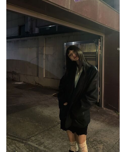 NICK&NICOLE(ニックアンドニコール)の「MANISH FAKE LEATHER JACKET_BLACK(ライダースジャケット・レディース・その他・FREE)」の8枚目の写真