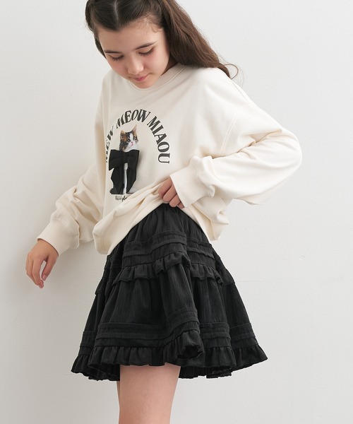 coca（coca）（コカ）の「キッズ　フリルティアードスカート（スカート・キッズ・ブラック/ホワイト・150/140/130/120）」の11枚目の写真