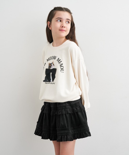 coca（coca）（コカ）の「キッズ　フリルティアードスカート（スカート・キッズ・ブラック/ホワイト・150/140/130/120）」の13枚目の写真