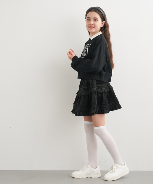 coca（coca）（コカ）の「キッズ　フリルティアードスカート（スカート・キッズ・ブラック/ホワイト・150/140/130/120）」の14枚目の写真