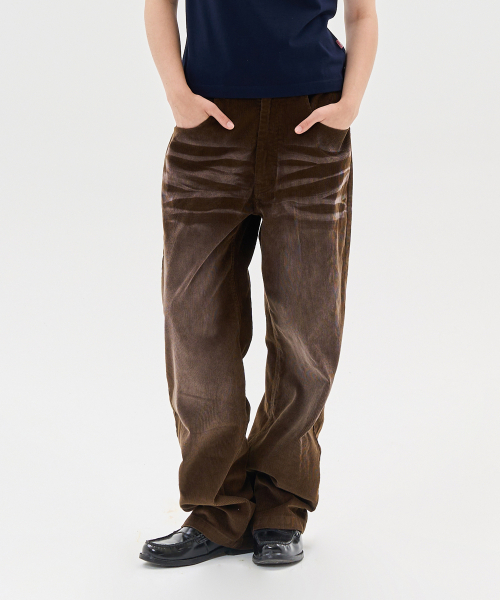 AECA(エイカ)の「VINTAGE WASHING CODUROY WIDE PANTS-BROWN(その他パンツ・レディース・その他・SMALL/MEDIUM/LARGE)」の1枚目の写真