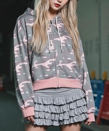 A'GEM/9 × .kom 『.KOM/ドットケーオーエム』Camouflage Zip-Up Hoodie /カモフラ柄ジップパーカー
