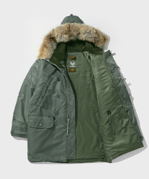 N3B FLIGHT PARKA(WOOL INSULATION)_SAGE GREEN（ダウンジャケット