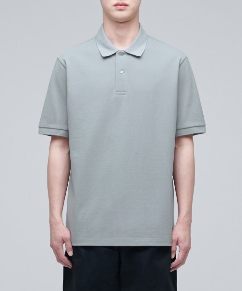 MUSINSA STANDARD（ムシンサスタンダード）の「ベーシックピケポロシャツ【ライトグレー】（ポロシャツ・メンズ・その他・SMALL/MEDIUM/LARGE/X-LARGE/XX-LARGE/XXX-LARGE）」の2枚目の写真