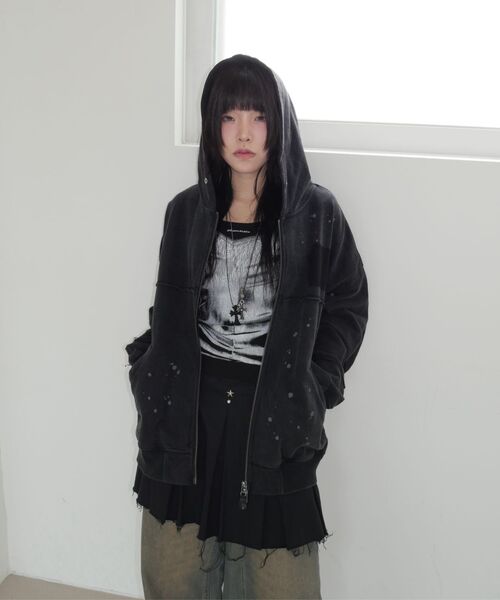 NOMANUAL(NOMANUAL)の「DETACHED PATCH HOODED ZIP-UP - WASHED BROWN(パーカー・レディース・その他・SMALL/MEDIUM/LARGE)」の12枚目の写真