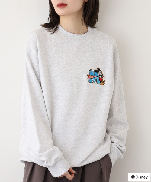 ATELANE(アテレーン)の「DISNEY ミッキー/グーフィー/ドナルドワンポイント刺繍スウェット(スウェット・メンズ・ホワイト/ブラック/ネイビー・XL/L/M)」の9枚目の写真