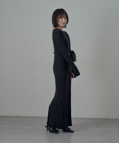 mline（エムライン）の「[mline]アイカットニットワンピース（ワンピース・レディース・ダークブラウン/イエロー/アイボリー・FREE）」の19枚目の写真