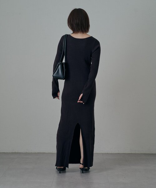 mline（エムライン）の「[mline]アイカットニットワンピース（ワンピース・レディース・ダークブラウン/イエロー/アイボリー・FREE）」の16枚目の写真