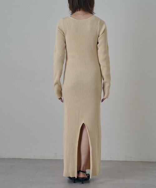 mline（エムライン）の「[mline]アイカットニットワンピース（ワンピース・レディース・ダークブラウン/イエロー/アイボリー・FREE）」の14枚目の写真