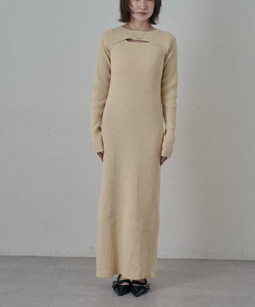 mline（エムライン）の「[mline]アイカットニットワンピース（ワンピース・レディース・ダークブラウン/イエロー/アイボリー・FREE）」の13枚目の写真