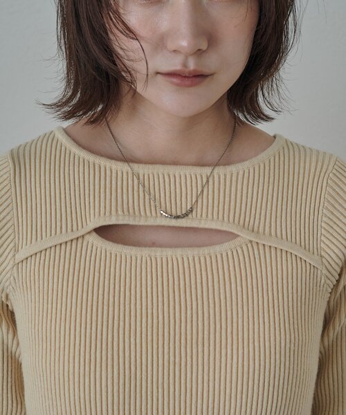 mline（エムライン）の「[mline]アイカットニットワンピース（ワンピース・レディース・ダークブラウン/イエロー/アイボリー・FREE）」の9枚目の写真