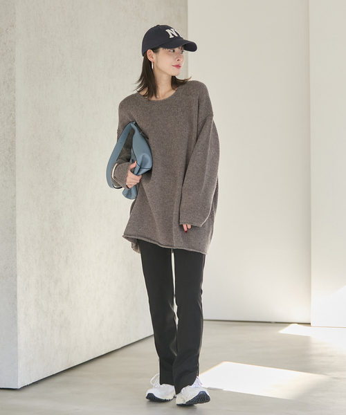 plage(プラージュ)の「《追加》WOOL CASHMERE SOFT TUNIC ニット(ニット/セーター・レディース・チャコールグレー/ホワイト・FREE)」の3枚目の写真