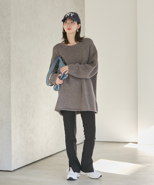 plage(プラージュ)の「《追加》WOOL CASHMERE SOFT TUNIC ニット(ニット/セーター・レディース・チャコールグレー/ホワイト・FREE)」の5枚目の写真