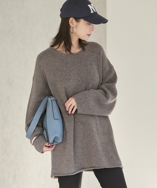 plage(プラージュ)の「《追加》WOOL CASHMERE SOFT TUNIC ニット(ニット/セーター・レディース・チャコールグレー/ホワイト・FREE)」の10枚目の写真