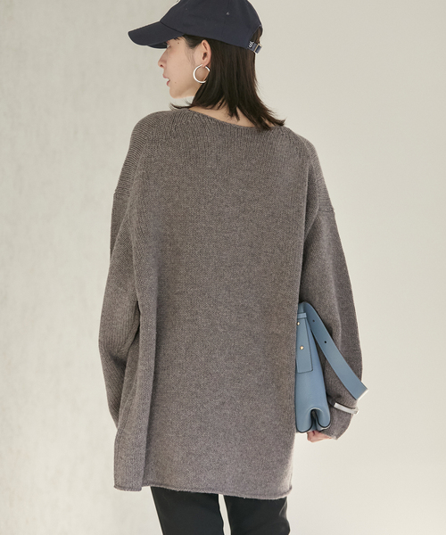 plage(プラージュ)の「《追加》WOOL CASHMERE SOFT TUNIC ニット(ニット/セーター・レディース・チャコールグレー/ホワイト・FREE)」の14枚目の写真