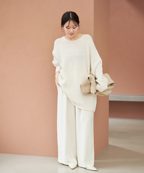 plage(プラージュ)の「《追加》WOOL CASHMERE SOFT TUNIC ニット(ニット/セーター・レディース・チャコールグレー/ホワイト・FREE)」の15枚目の写真