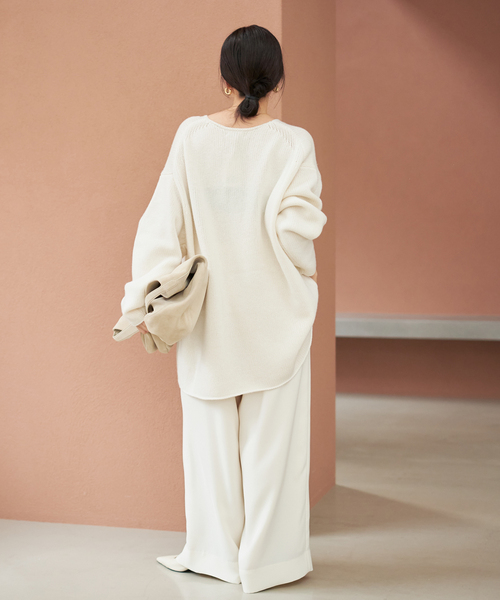 plage(プラージュ)の「《追加》WOOL CASHMERE SOFT TUNIC ニット(ニット/セーター・レディース・チャコールグレー/ホワイト・FREE)」の17枚目の写真