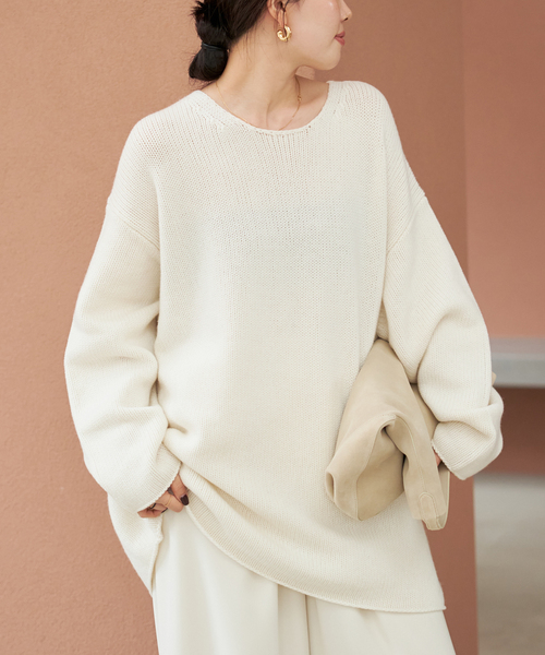 plage(プラージュ)の「《追加》WOOL CASHMERE SOFT TUNIC ニット(ニット/セーター・レディース・チャコールグレー/ホワイト・FREE)」の19枚目の写真
