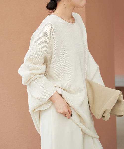 plage(プラージュ)の「《追加》WOOL CASHMERE SOFT TUNIC ニット(ニット/セーター・レディース・チャコールグレー/ホワイト・FREE)」の21枚目の写真