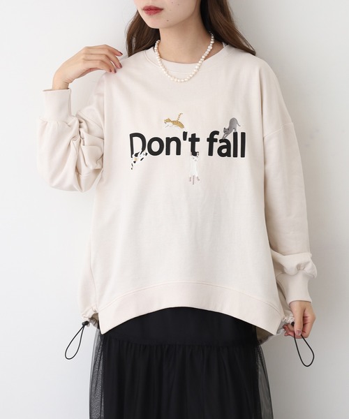 Quelle Chance（ケルシャンス）の「裾ドロスト Don’ｔ fallキャット プルオーバー（Tシャツ/カットソー・レディース・杢グレー/チャコールグレー/キナリ・M/L）」の22枚目の写真