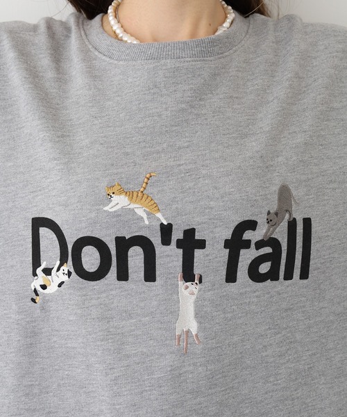 Quelle Chance（ケルシャンス）の「裾ドロスト Don’ｔ fallキャット プルオーバー（Tシャツ/カットソー・レディース・杢グレー/チャコールグレー/キナリ・M/L）」の8枚目の写真
