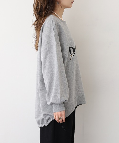 Quelle Chance（ケルシャンス）の「裾ドロスト Don’ｔ fallキャット プルオーバー（Tシャツ/カットソー・レディース・杢グレー/チャコールグレー/キナリ・M/L）」の11枚目の写真