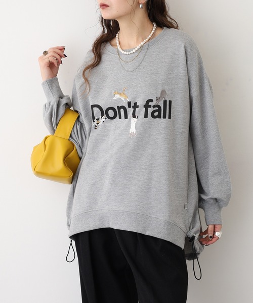 Quelle Chance（ケルシャンス）の「裾ドロスト Don’ｔ fallキャット プルオーバー（Tシャツ/カットソー・レディース・杢グレー/チャコールグレー/キナリ・M/L）」の15枚目の写真
